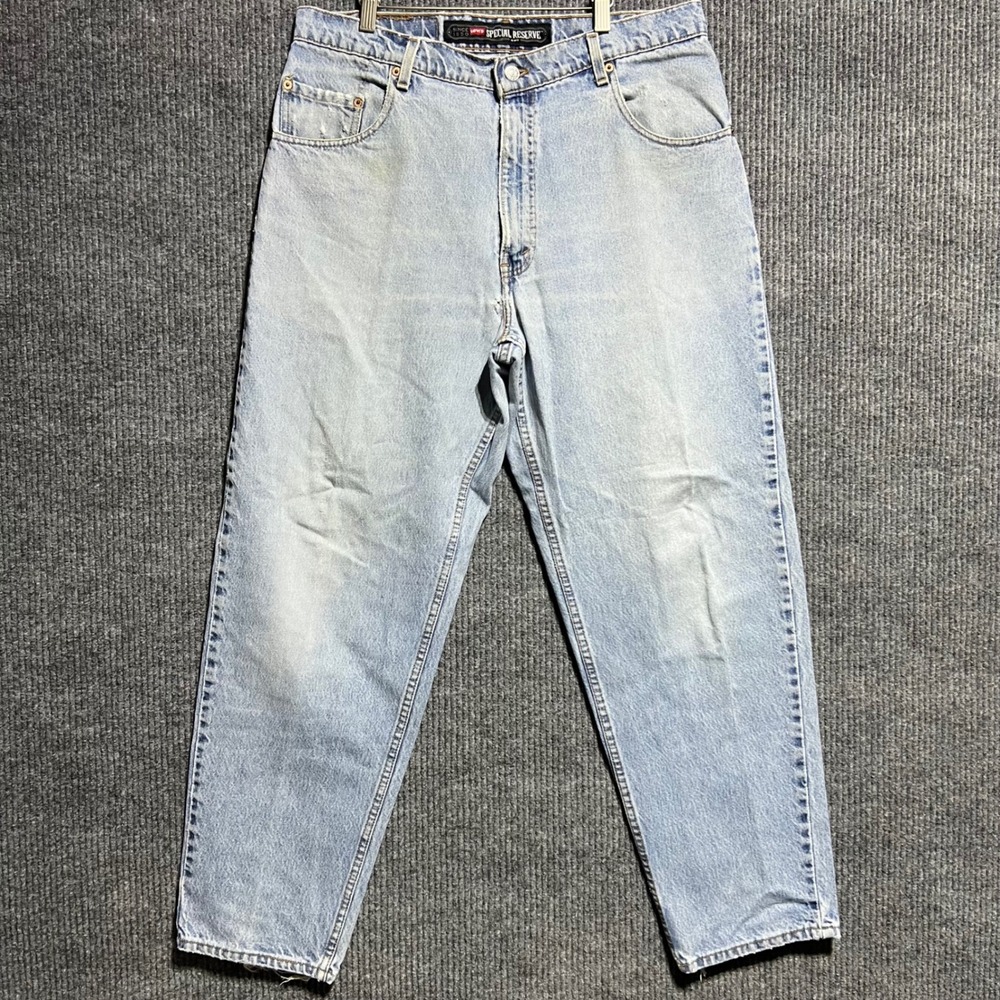 Vintage‎ Levis 520 Special Reserve Jeans Mens 36x30 Light Wash Loose Tapered USA